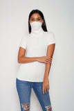 Adult Short Sleeve Ivory White Shmask™ Earloop Face Mask for Kids and Adults