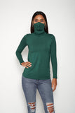 Adult Long Sleeve Hunter Olive Green Shmask™ Earloop Face Mask for Kids and Adults