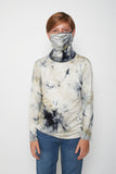 Kids Long Sleeve Green White Gray Blue Tie-dye #26 Shmask™ Earloop Face Mask for Kids and Adults