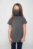 Kids Short Sleeve Dark Heather Gray Modal Shmask™ Earloop Face Mask for Kids and Adults