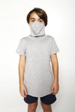 Kids Short Sleeve Light Heather Gray Shmask™ Earloop Face Mask for Kids and Adults