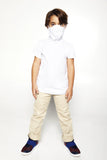 Kids Short Sleeve White Shmask™ Earloop Face Mask for Kids and Adults
